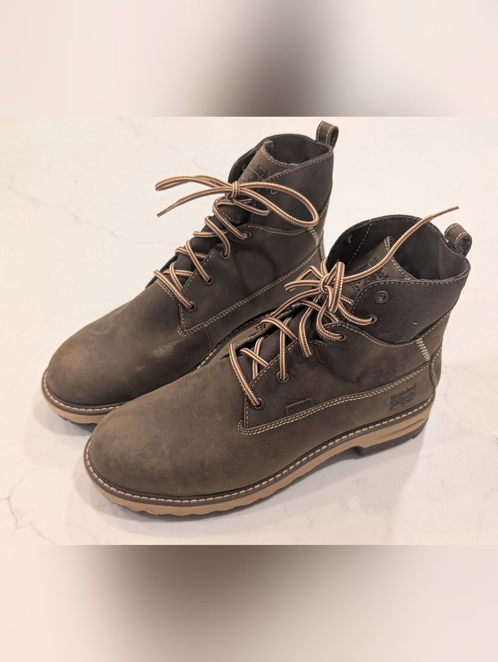Timberland Pro Women's Brown Lace-Up Casual Work Boots Steel Toe